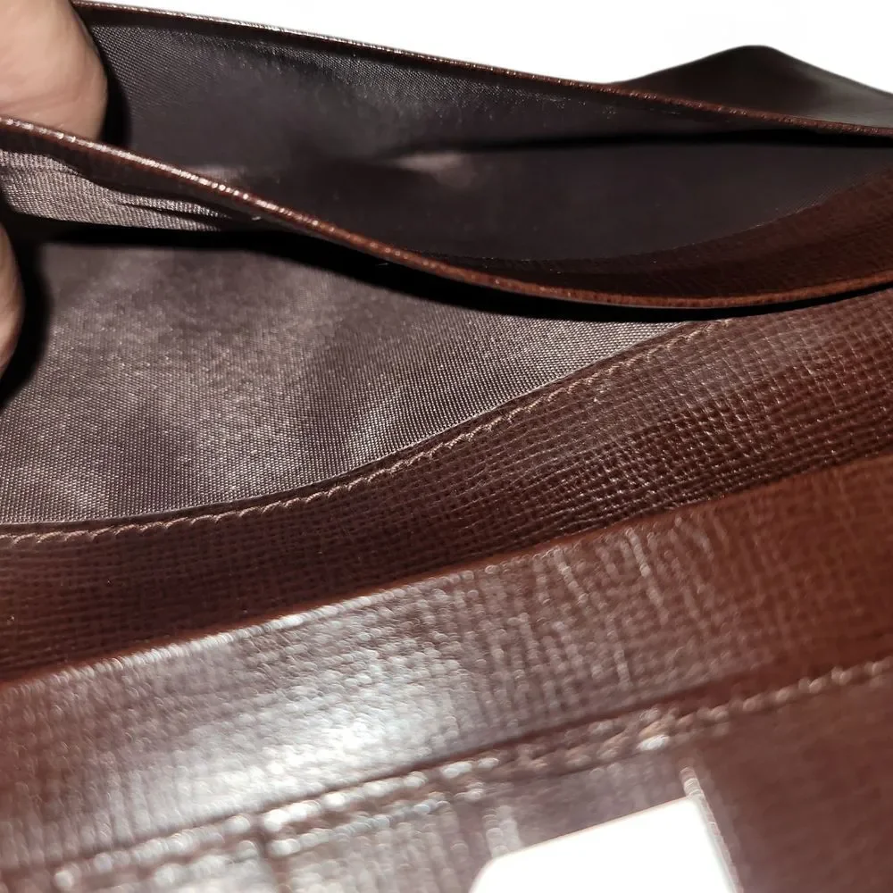 Valentino Garavani Brown Leather Long Wallet Vintage In EUC